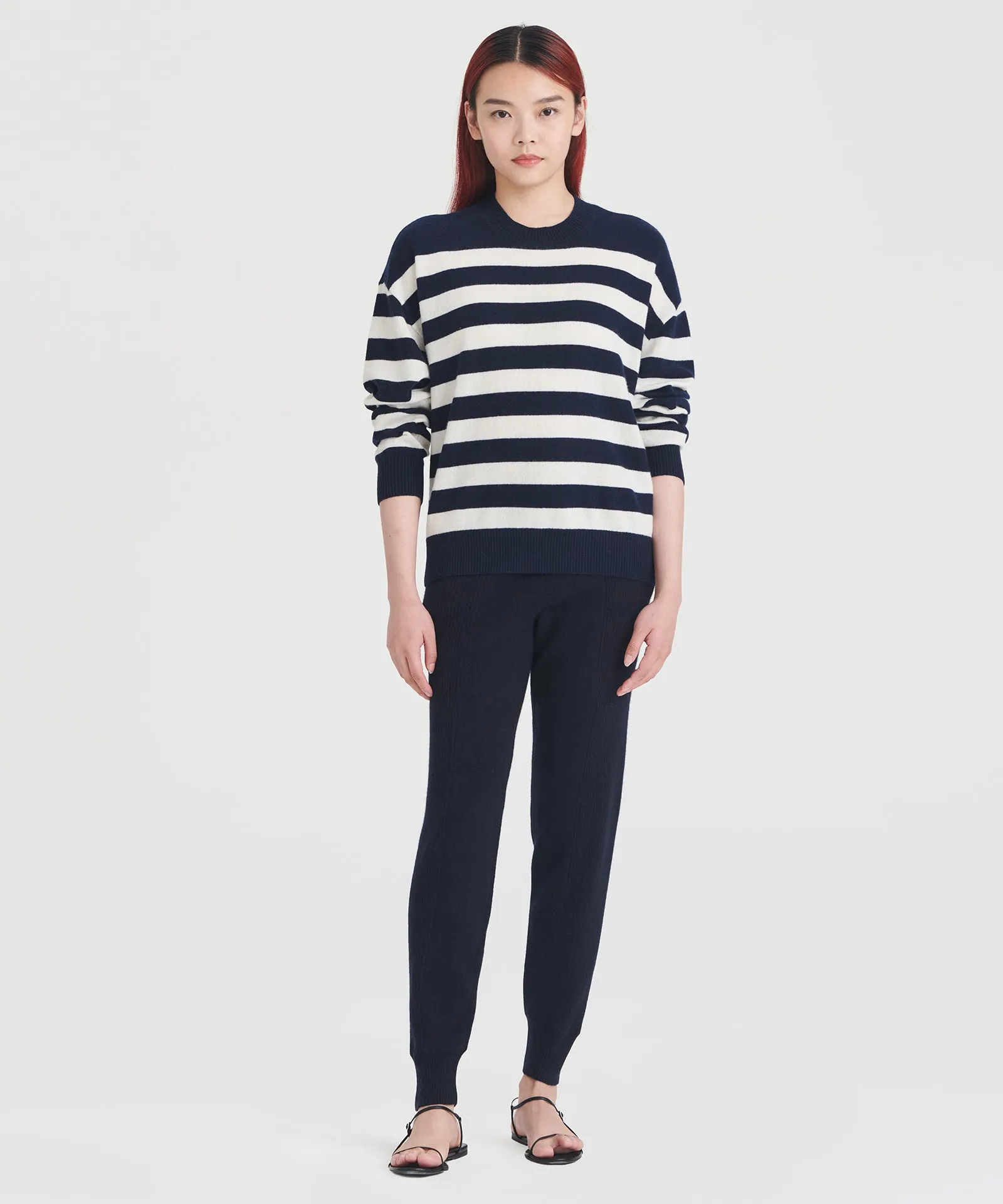 Signature Cashmere Striped Crewneck Sweater sold by Naadam product image thumbnail 3