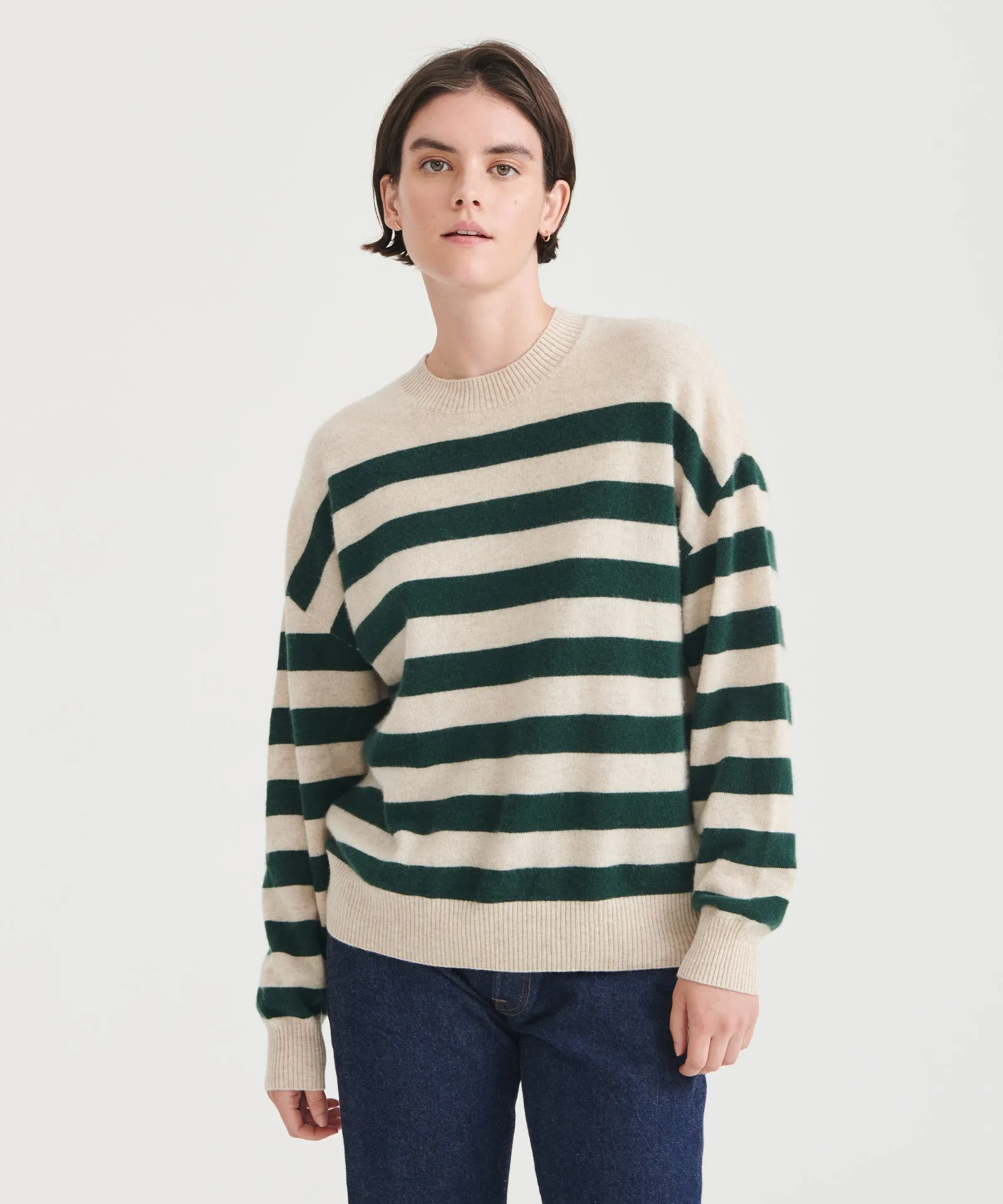 Signature Cashmere Striped Crewneck Sweater sold by Naadam product image thumbnail 4