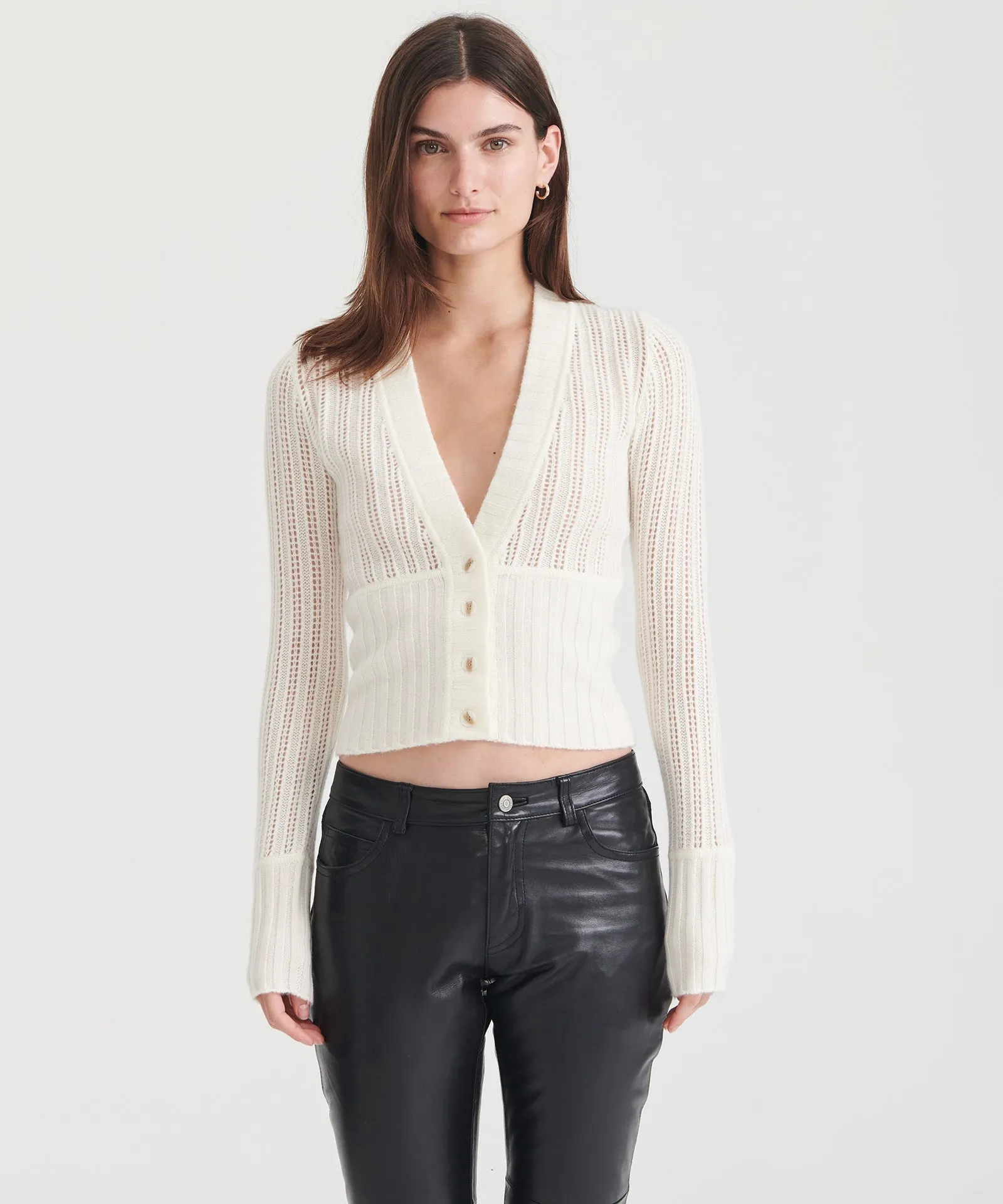 Cashmino Pointelle Cardigan sold by Naadam product image thumbnail 5