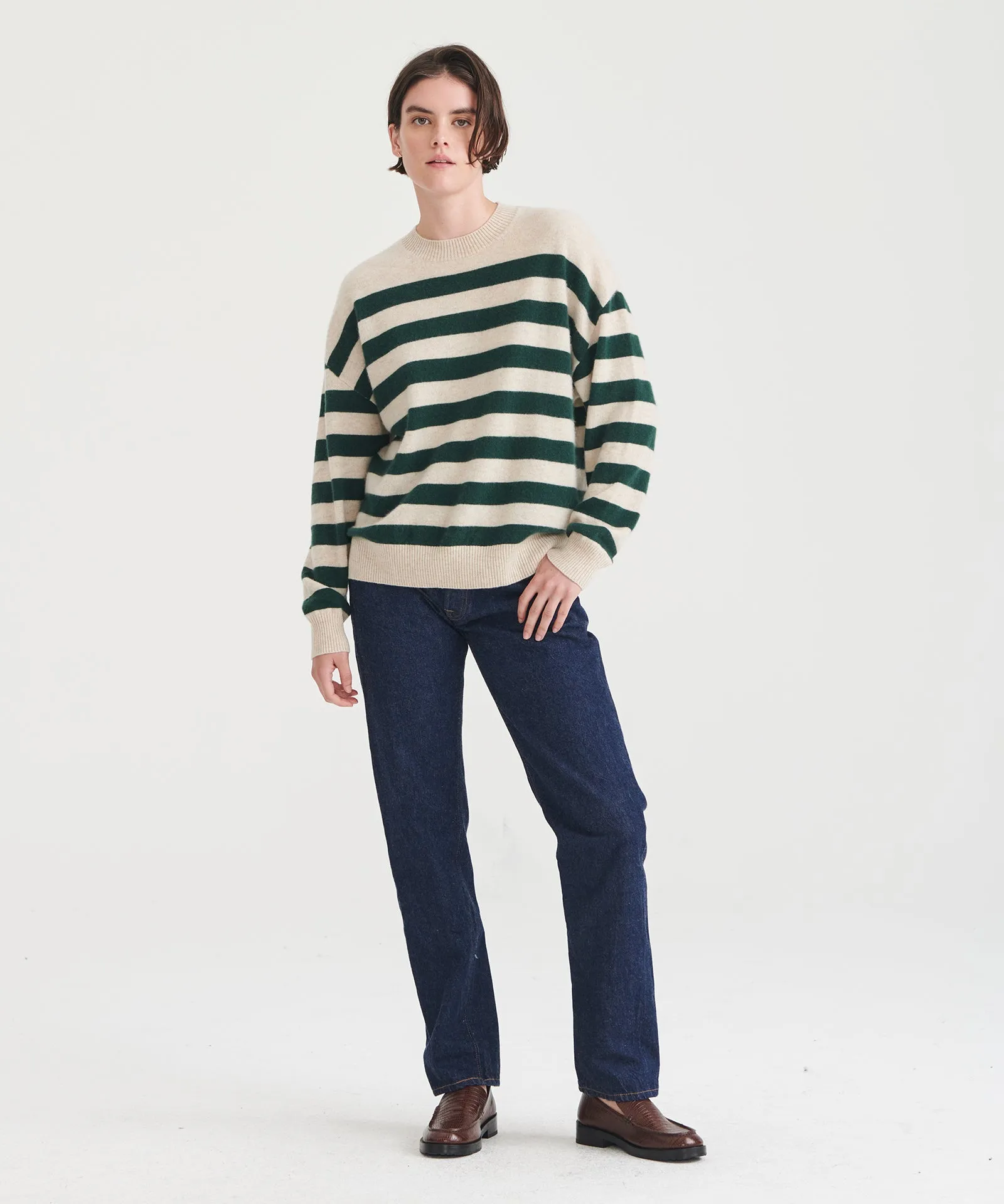 Signature Cashmere Striped Crewneck Sweater sold by Naadam product image thumbnail 5