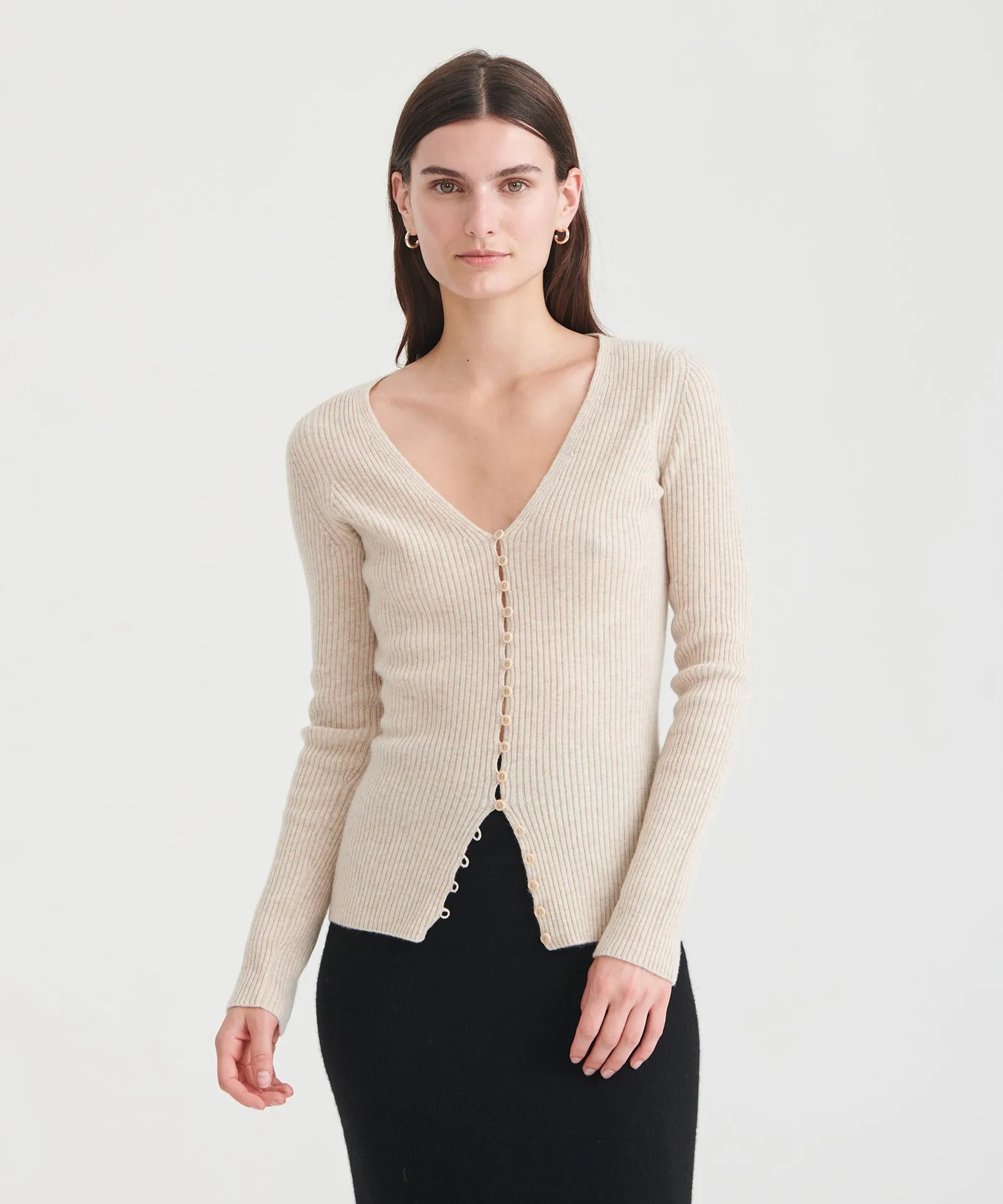 Signature Cashmere Button-Loop Cardigan sold by NAADAM product image thumbnail 2