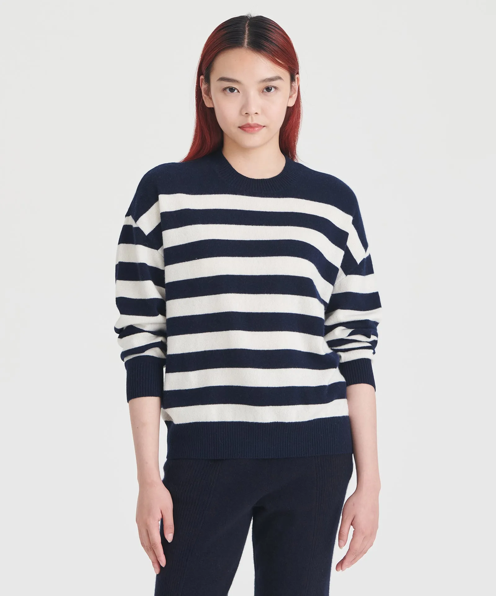 Signature Cashmere Striped Crewneck Sweater sold by Naadam product image thumbnail 2