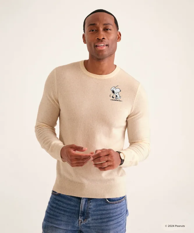 Men's Snoopy Golf Cashmere Sweater sold by Naadam