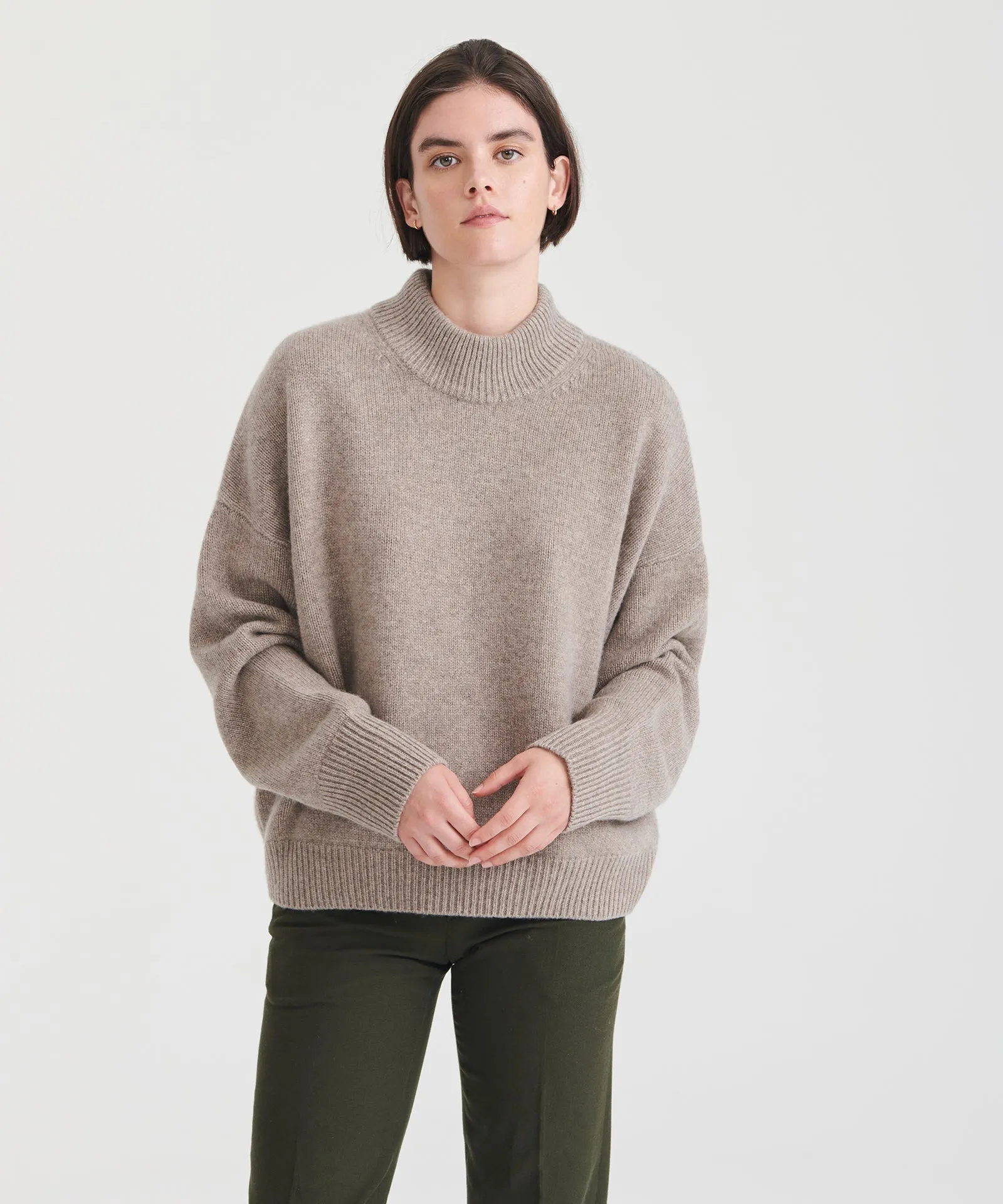 Super Luxe Cashmere Mockneck Sweater sold by NAADAM