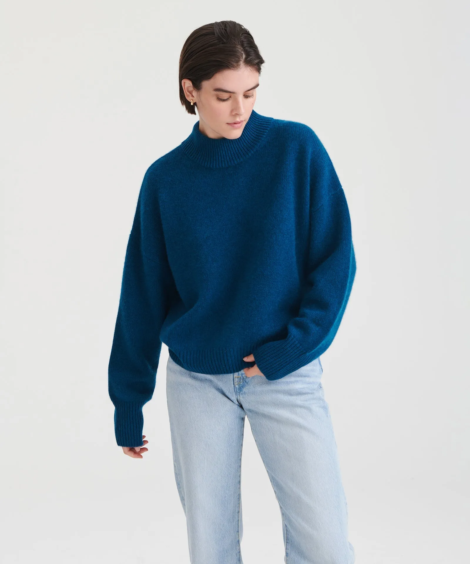 Super Luxe Cashmere Mockneck Sweater sold by NAADAM product image thumbnail 3