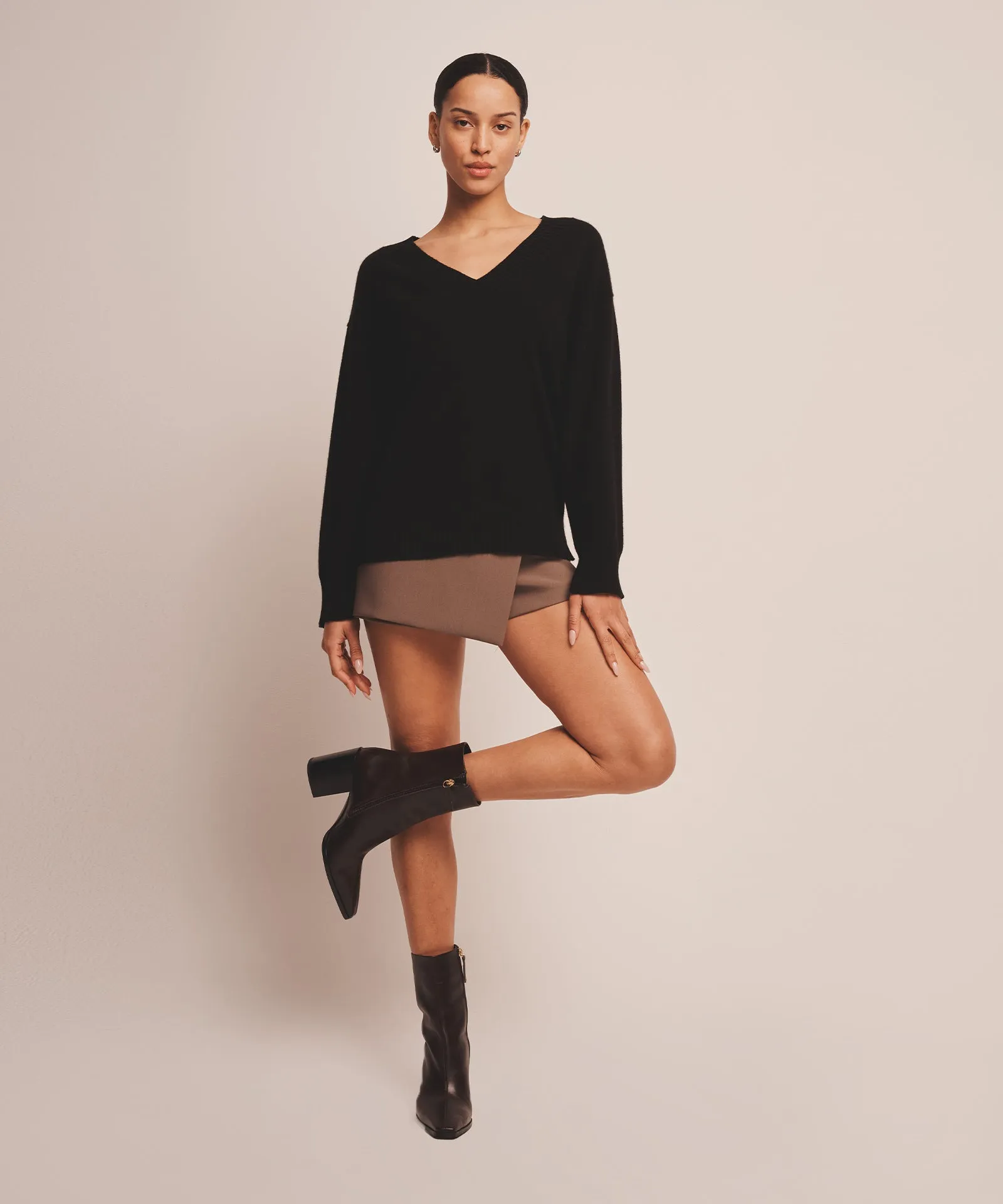 Signature Cashmere Wide Sleeve V-Neck Sweater sold by NAADAM product image thumbnail 4