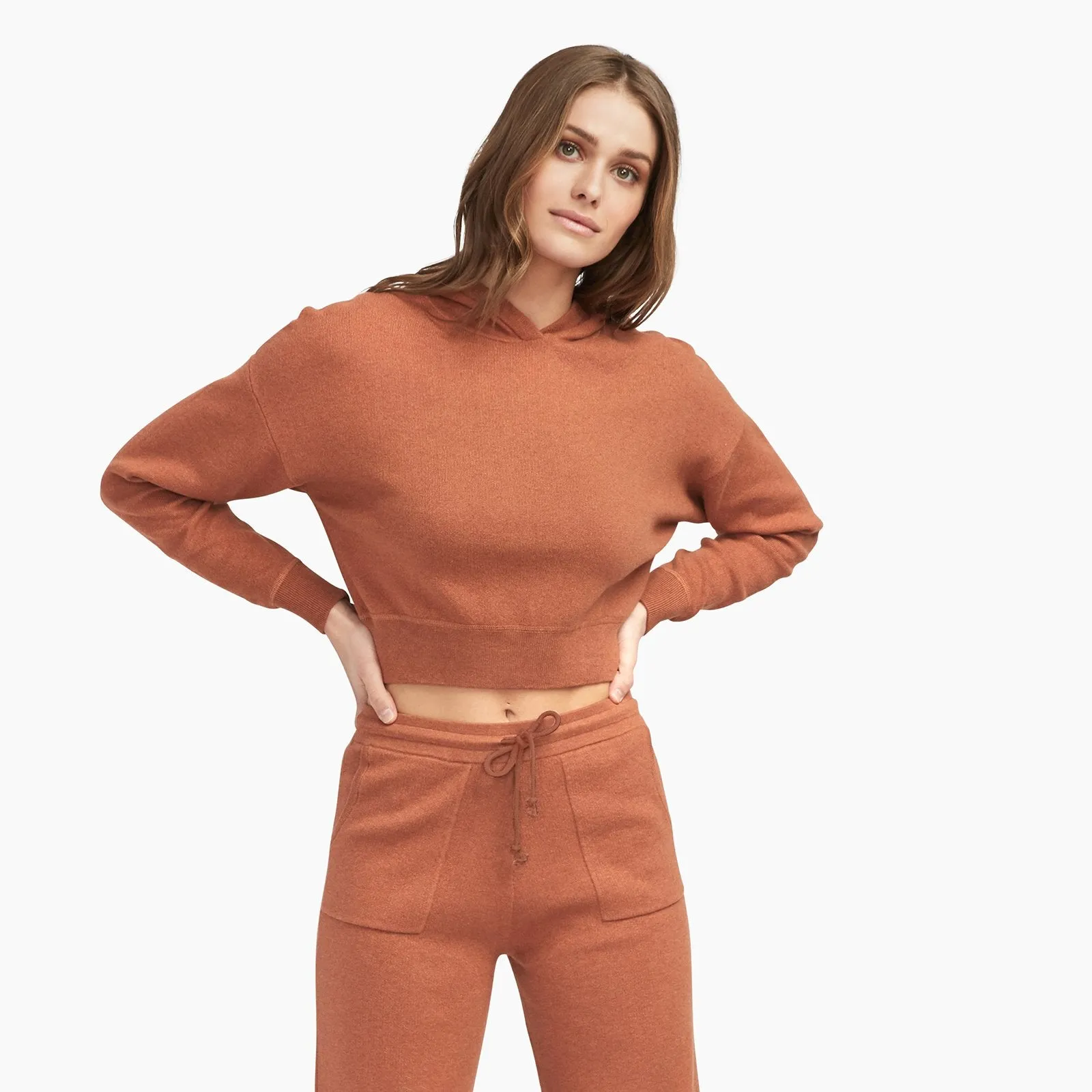 Café Cotton Cashmere Cropped Hoodie sold by Naadam product image thumbnail 4