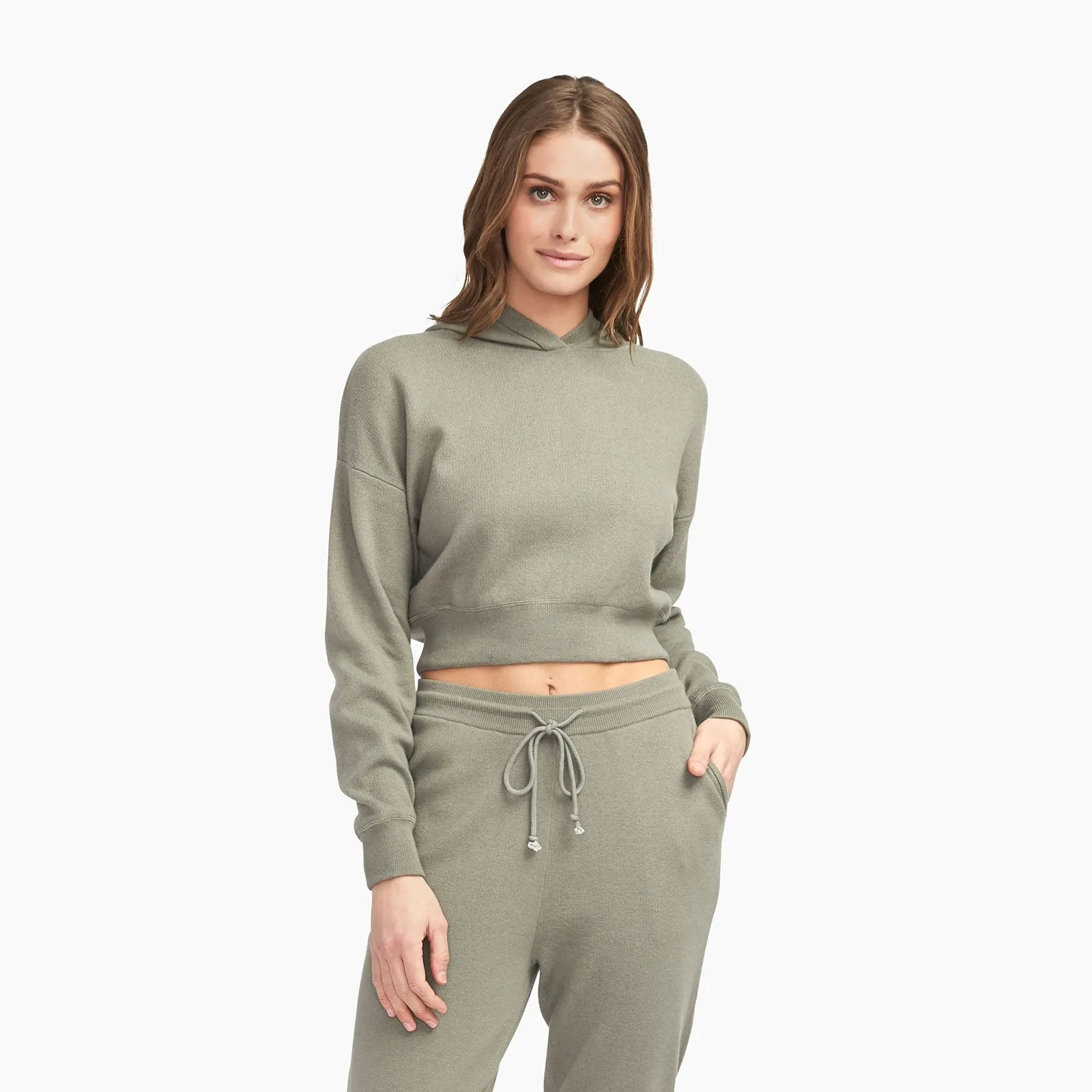 Café Cotton Cashmere Cropped Hoodie sold by Naadam