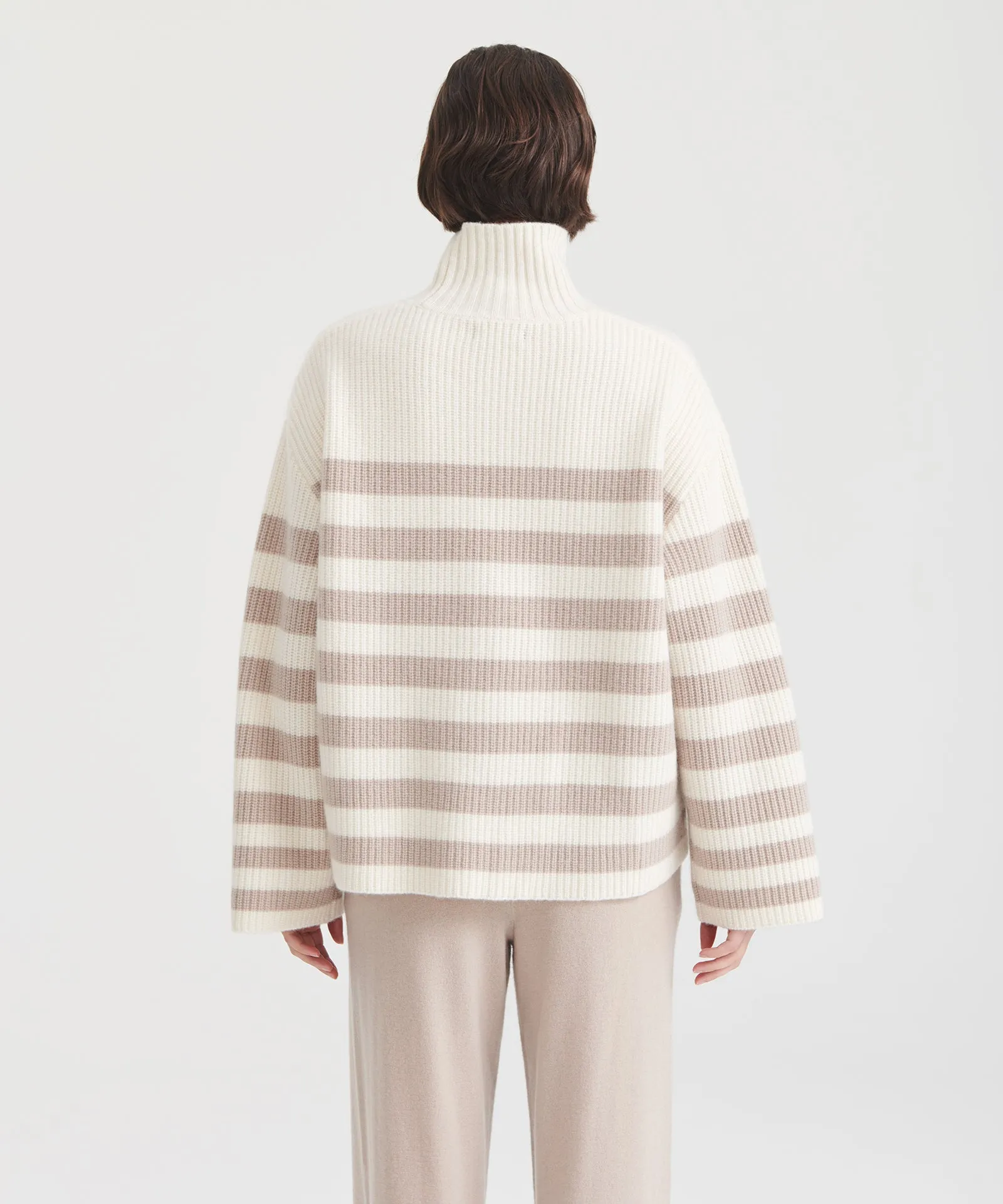 Super Luxe Cashmere Striped Turtleneck sold by NAADAM product image thumbnail 5