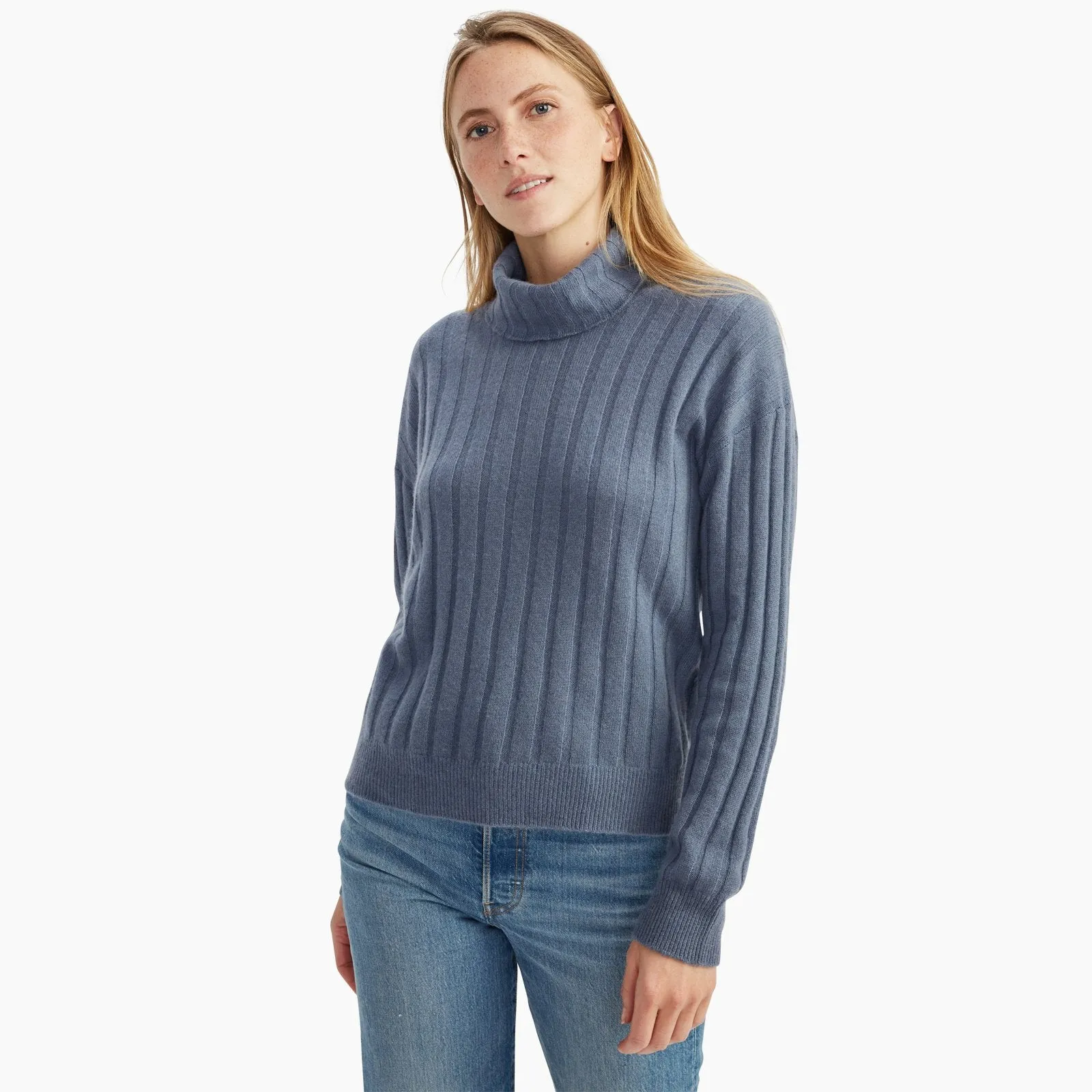 Cashmere Relaxed Ribbed Turtleneck sold by NAADAM product image thumbnail 2