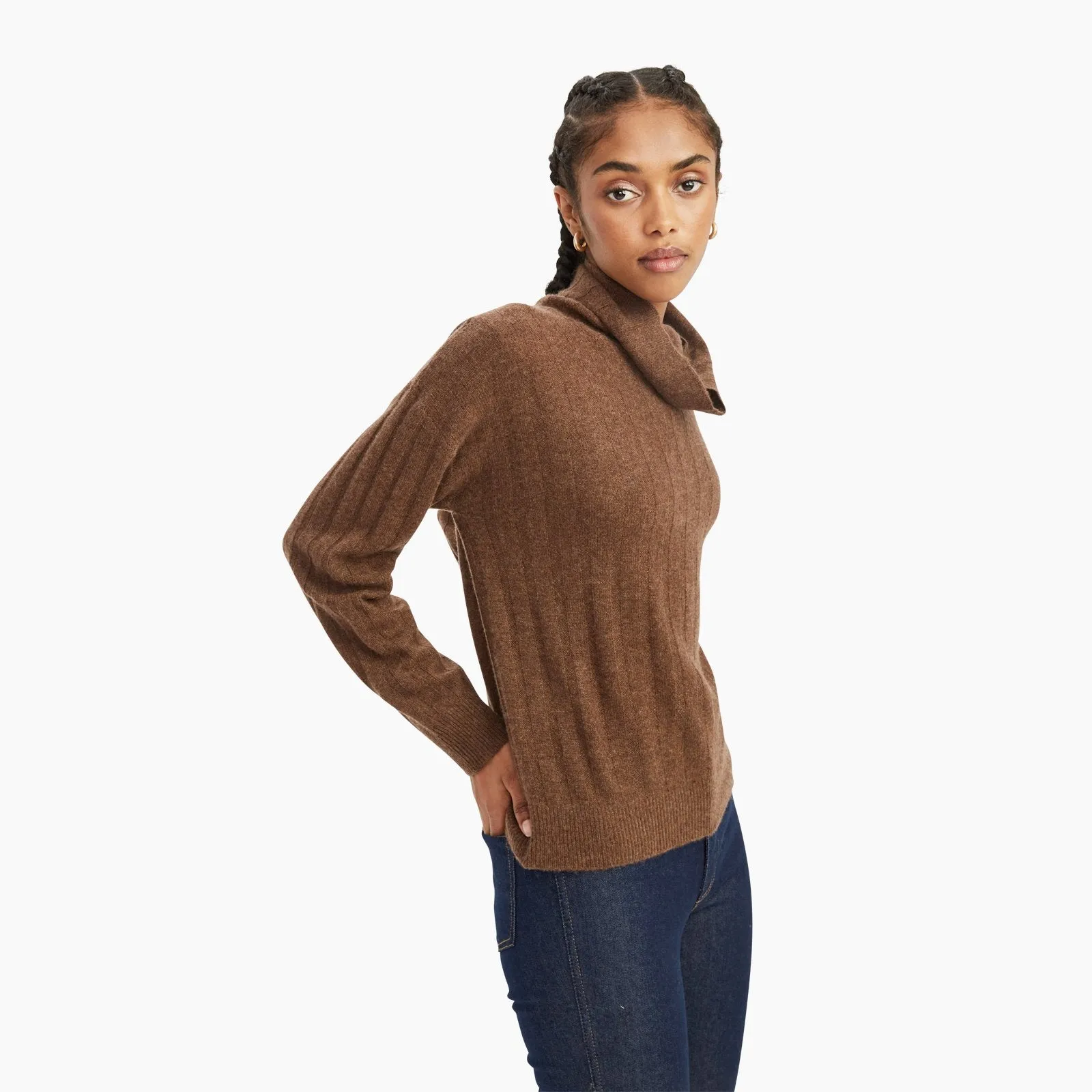 Cashmere Relaxed Ribbed Turtleneck sold by NAADAM product image thumbnail 5