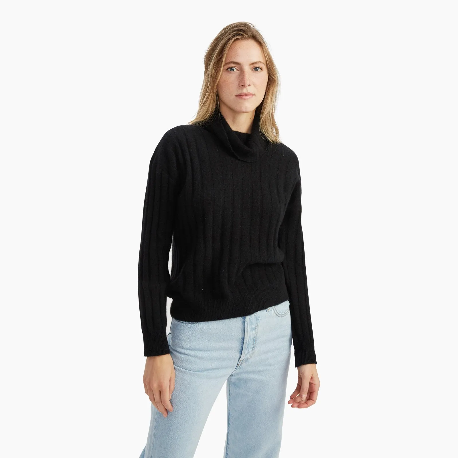Cashmere Relaxed Ribbed Turtleneck sold by NAADAM