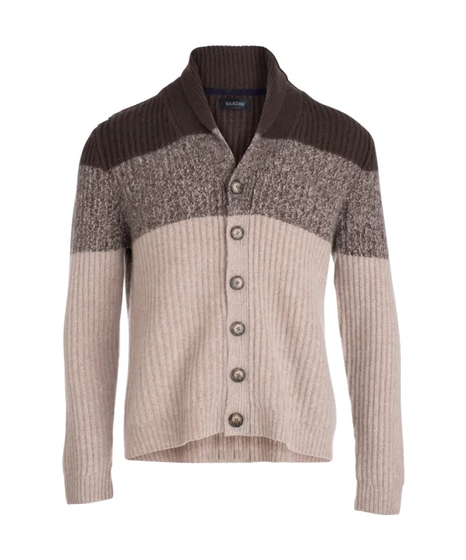 Cashmere Marled Striped Shawl Cardigan sold by Naadam
