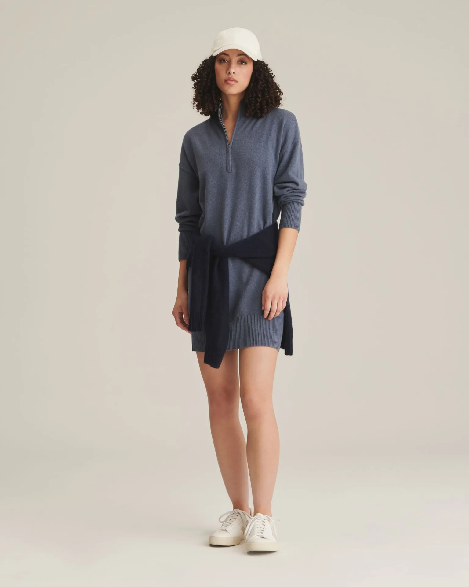 Recycled Cashmere Quarter Zip Dress sold by Naadam product image thumbnail 4