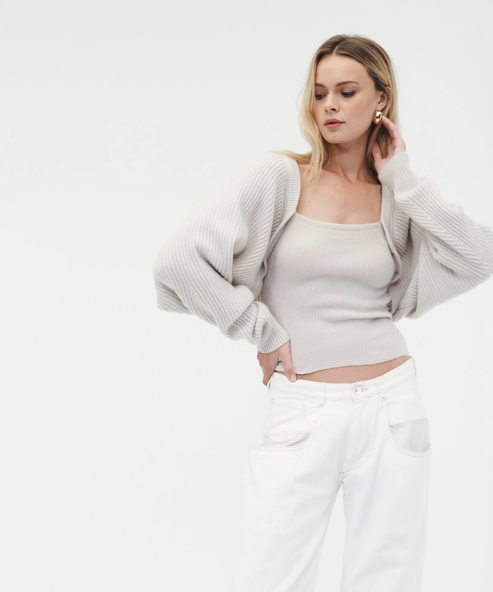 Wool Cashmere Fisherman Layered Sweater sold by Naadam