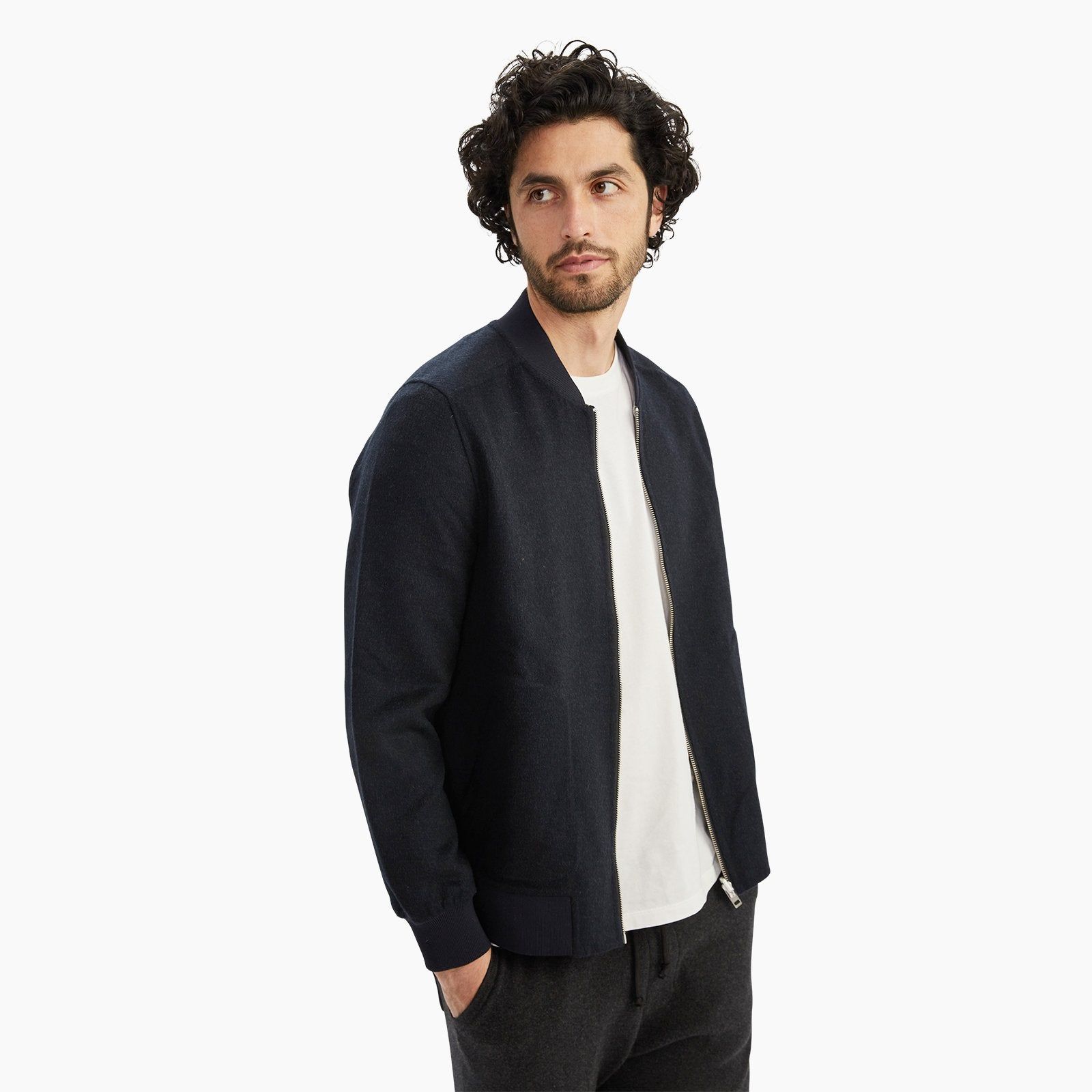 Wool Cashmere Reversible Bomber Jacket sold by Naadam product image thumbnail 2