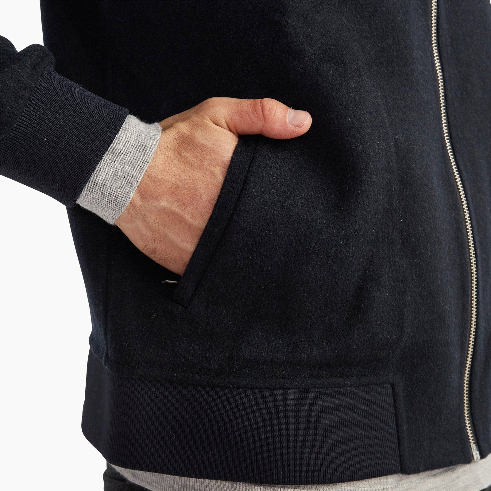 Wool Cashmere Reversible Bomber Jacket sold by Naadam product image thumbnail 3