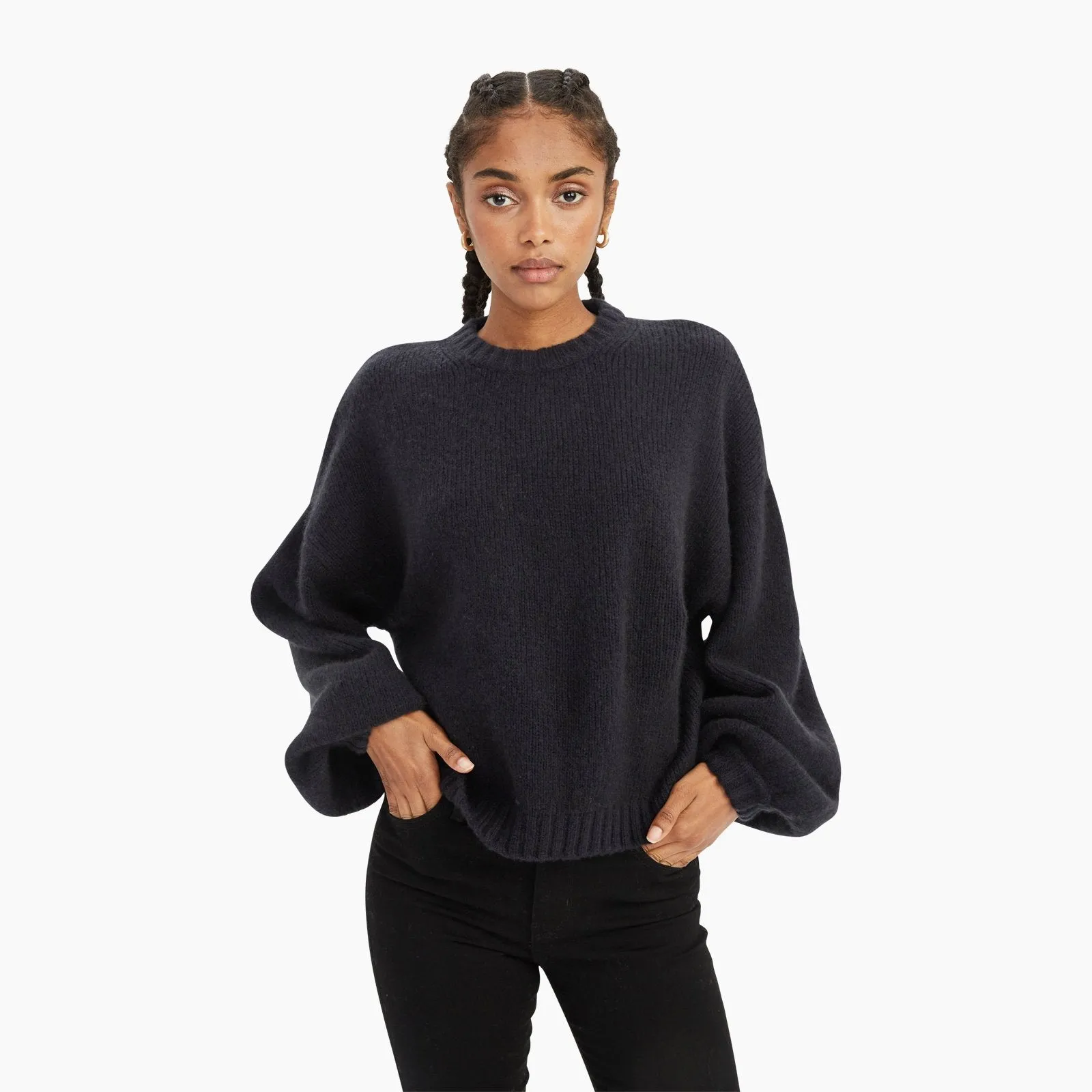 Luxe Merino Cashmere Balloon Sleeve Sweater sold by Naadam