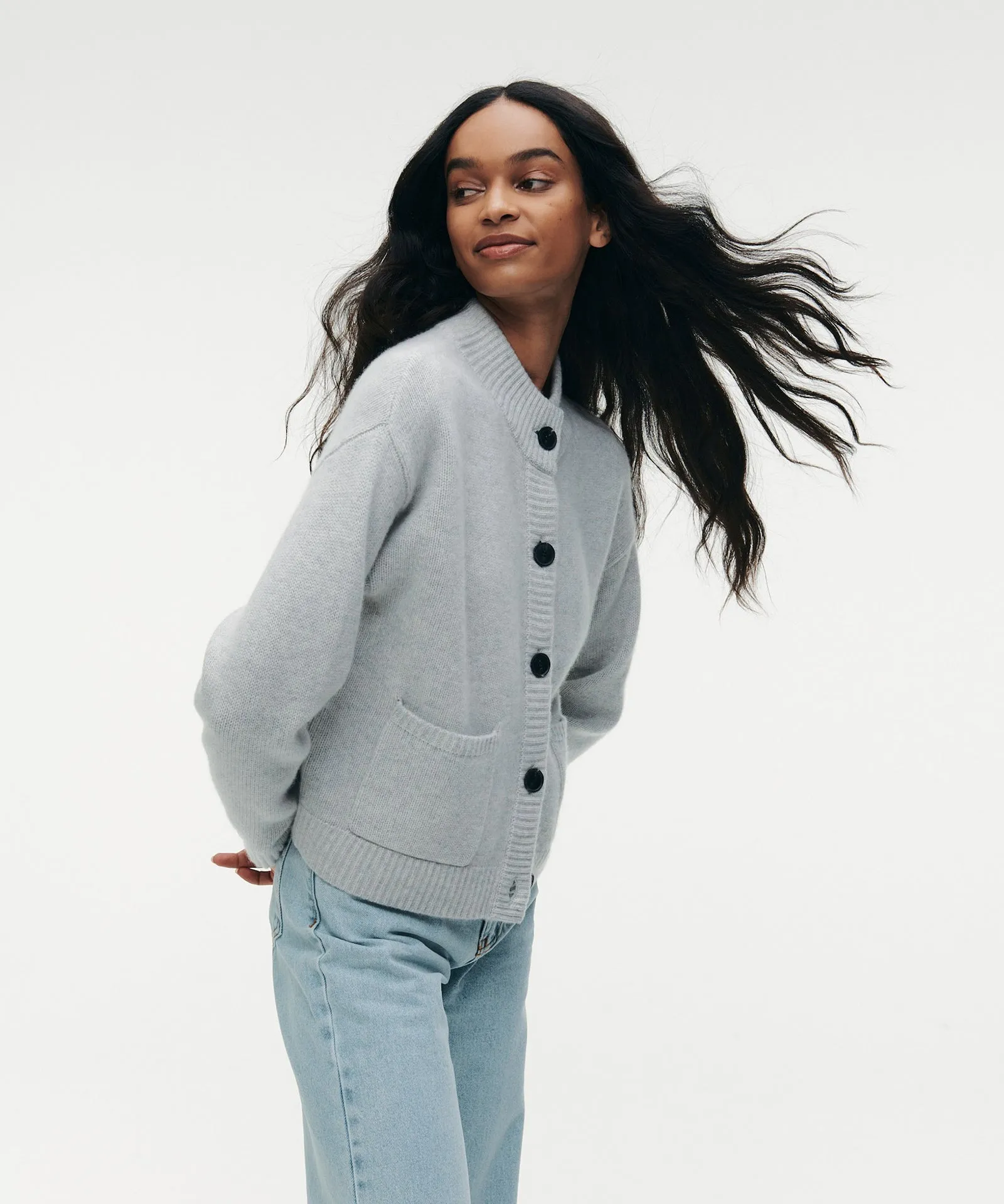 Cashmere High Neck Chunky Cardigan sold by Naadam product image thumbnail 4