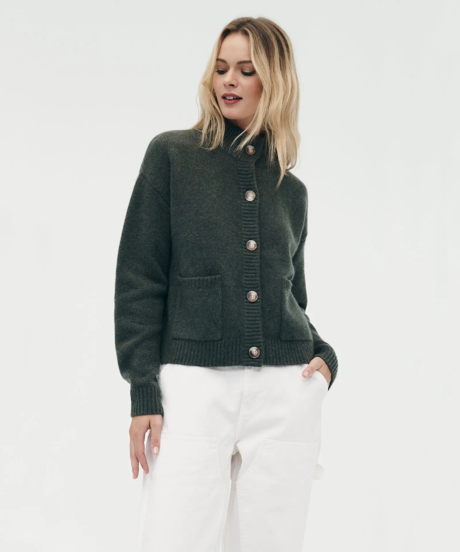 Cashmere High Neck Chunky Cardigan sold by Naadam product image thumbnail 2