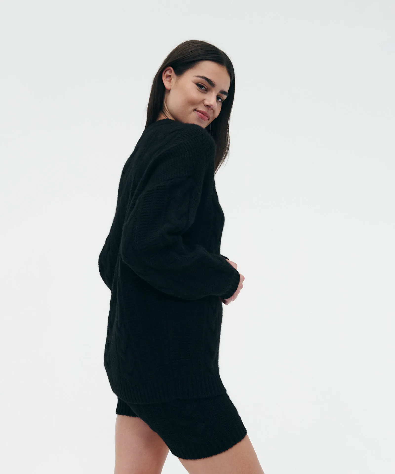 Cashmino Cable V-Neck Sweater sold by Naadam product image thumbnail 3