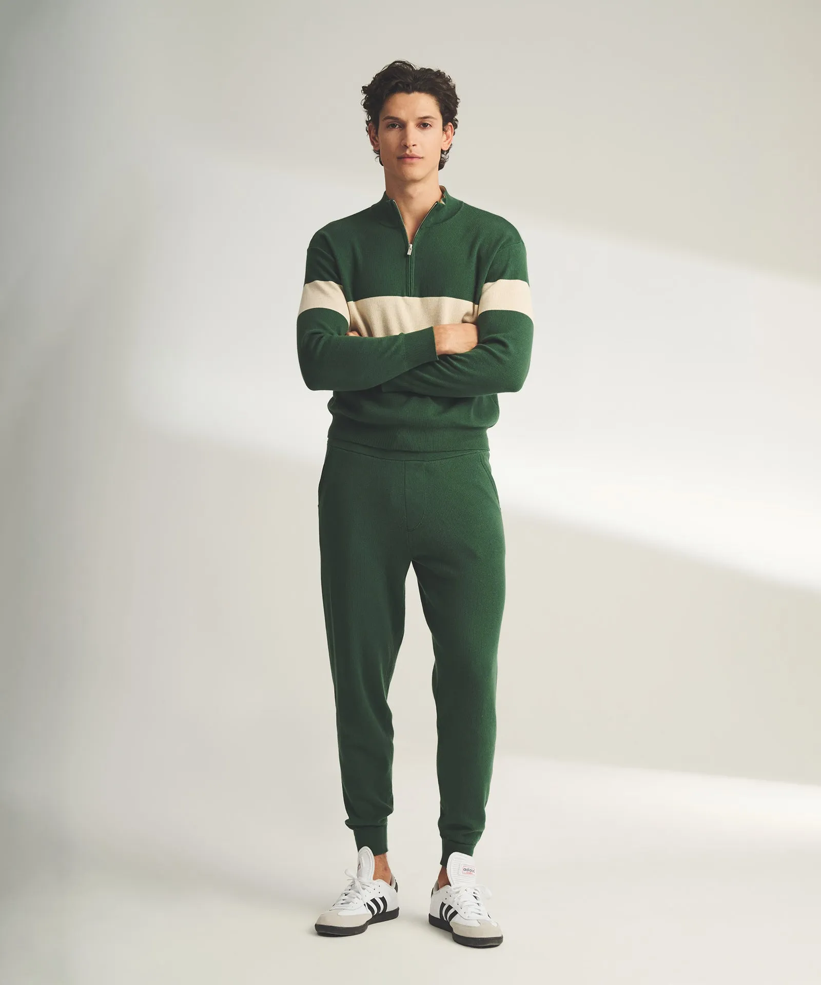 Café Cotton Cashmere Striped Quarter Zip sold by Naadam product image thumbnail 4