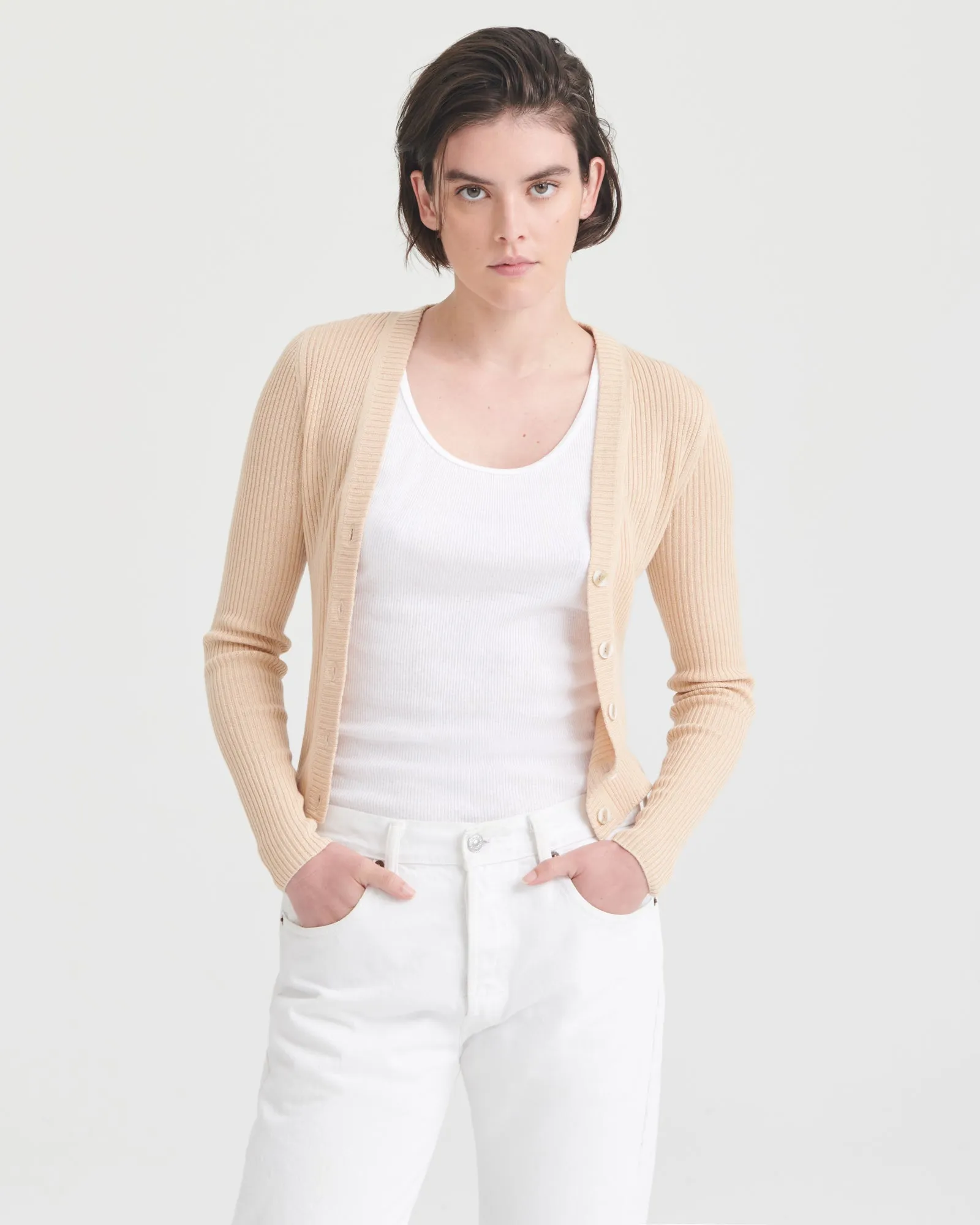 Silk Cashmere Cropped Cardigan sold by Naadam product image thumbnail 5