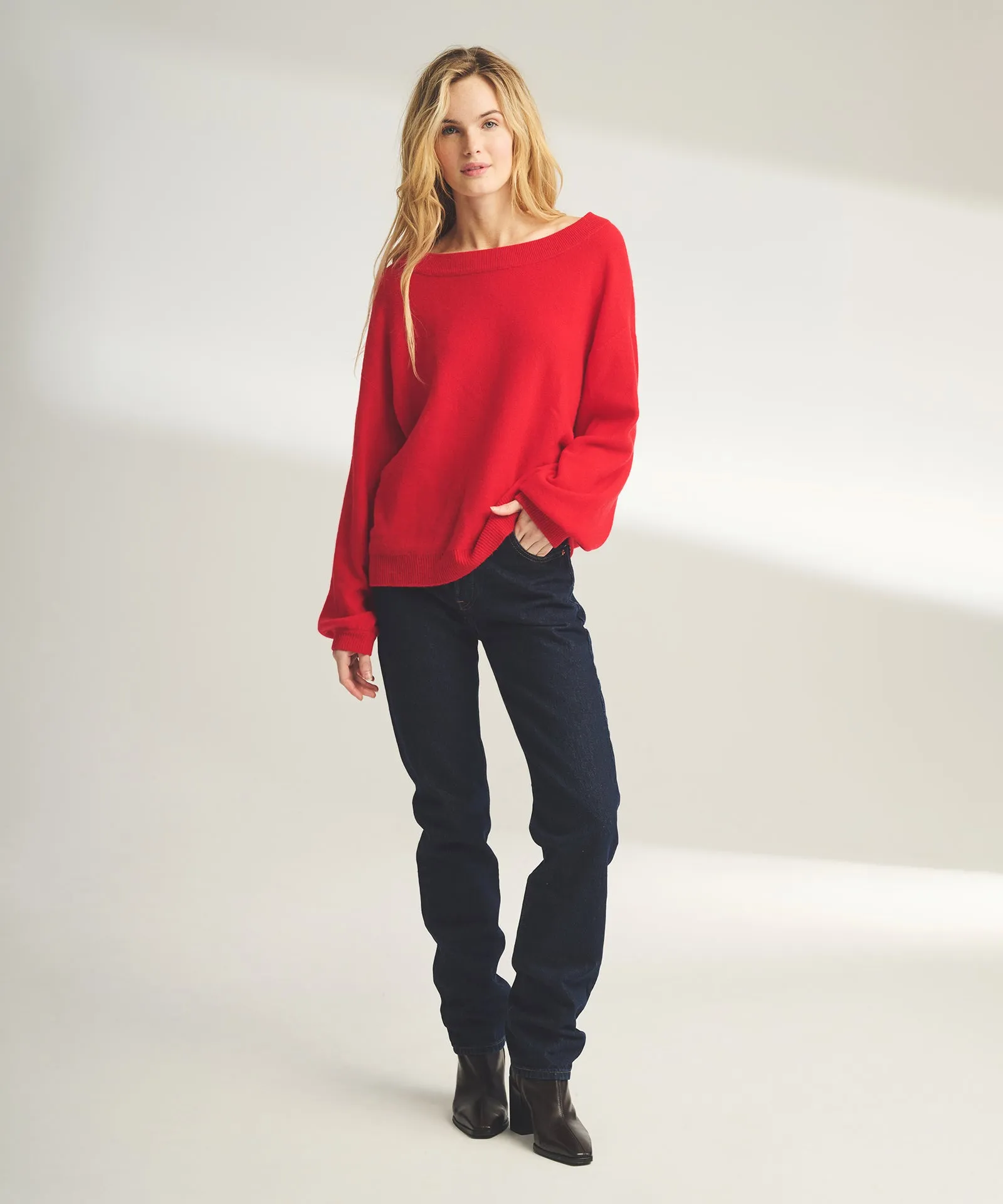 Lightweight Reversible Cashmere Wide Neck Sweater sold by Naadam product image thumbnail 4