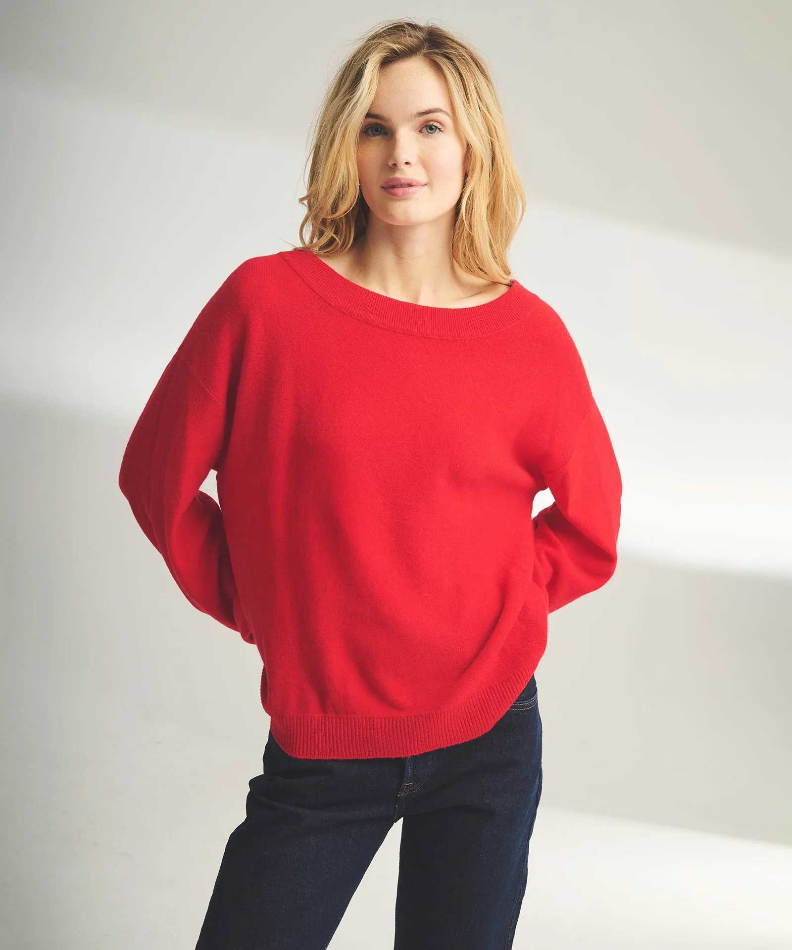 Lightweight Reversible Cashmere Wide Neck Sweater sold by Naadam product image thumbnail 2