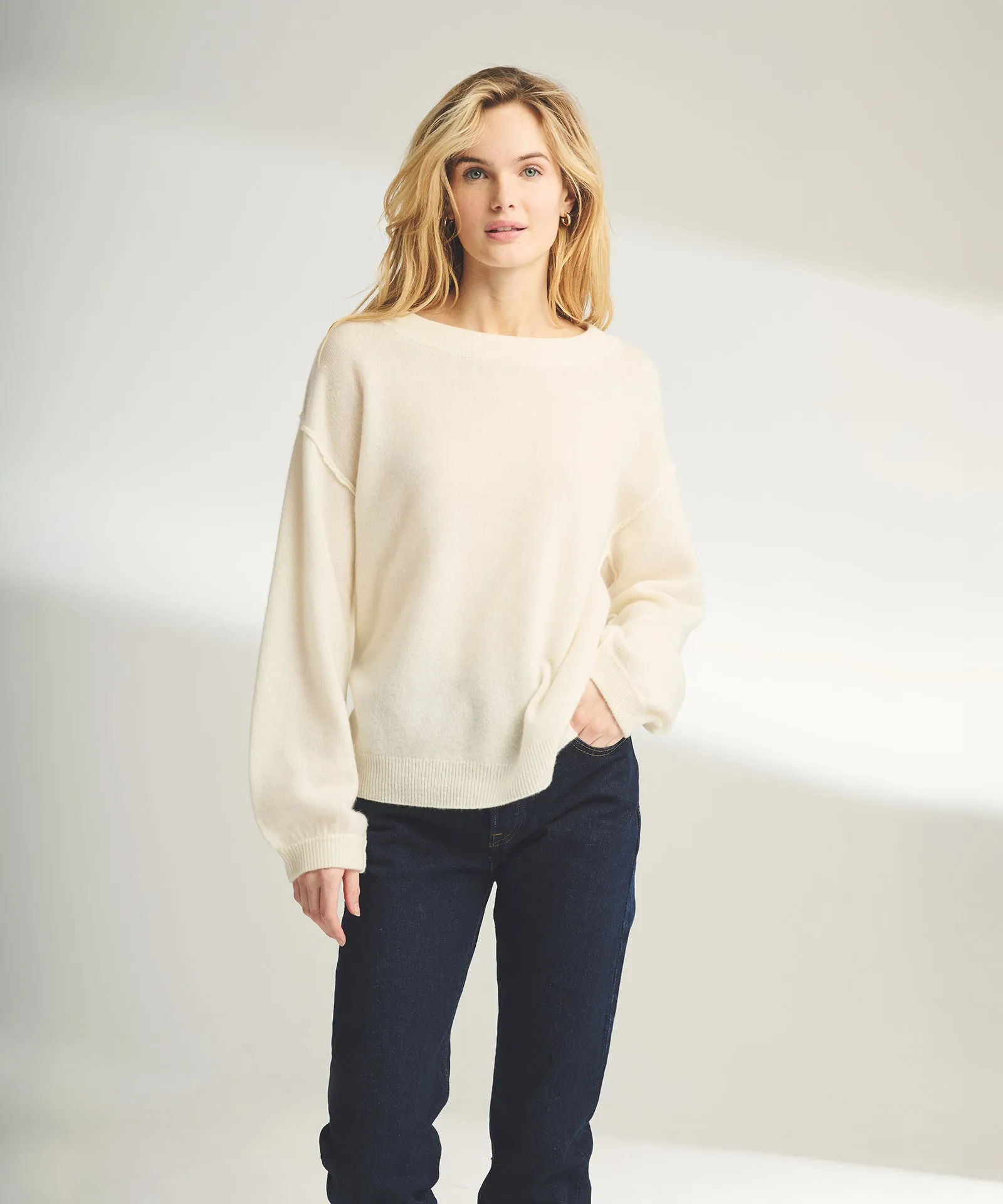 Lightweight Reversible Cashmere Wide Neck Sweater sold by Naadam