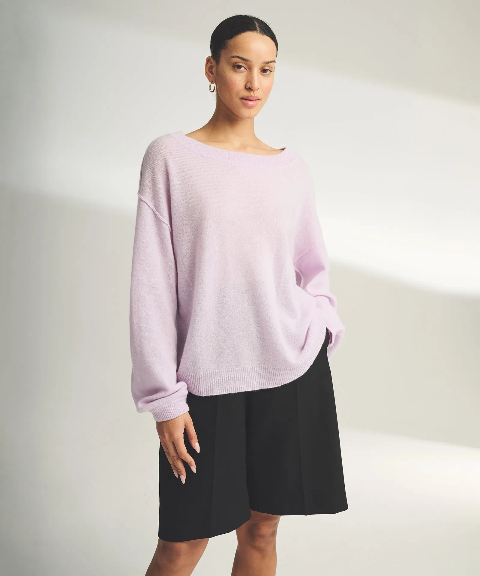 Lightweight Reversible Cashmere Wide Neck Sweater sold by Naadam product image thumbnail 3