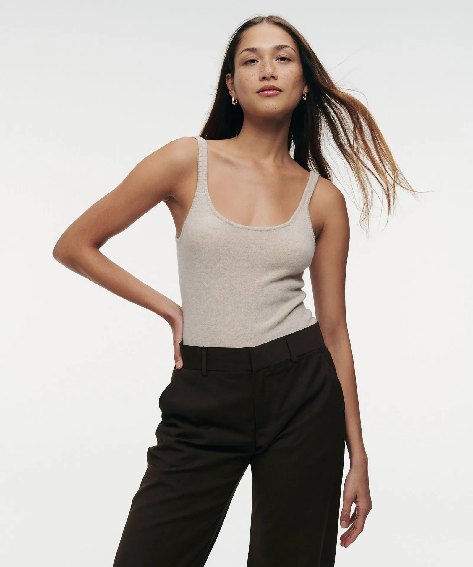 Cashmere Fitted Tank Top sold by Naadam product image thumbnail 2
