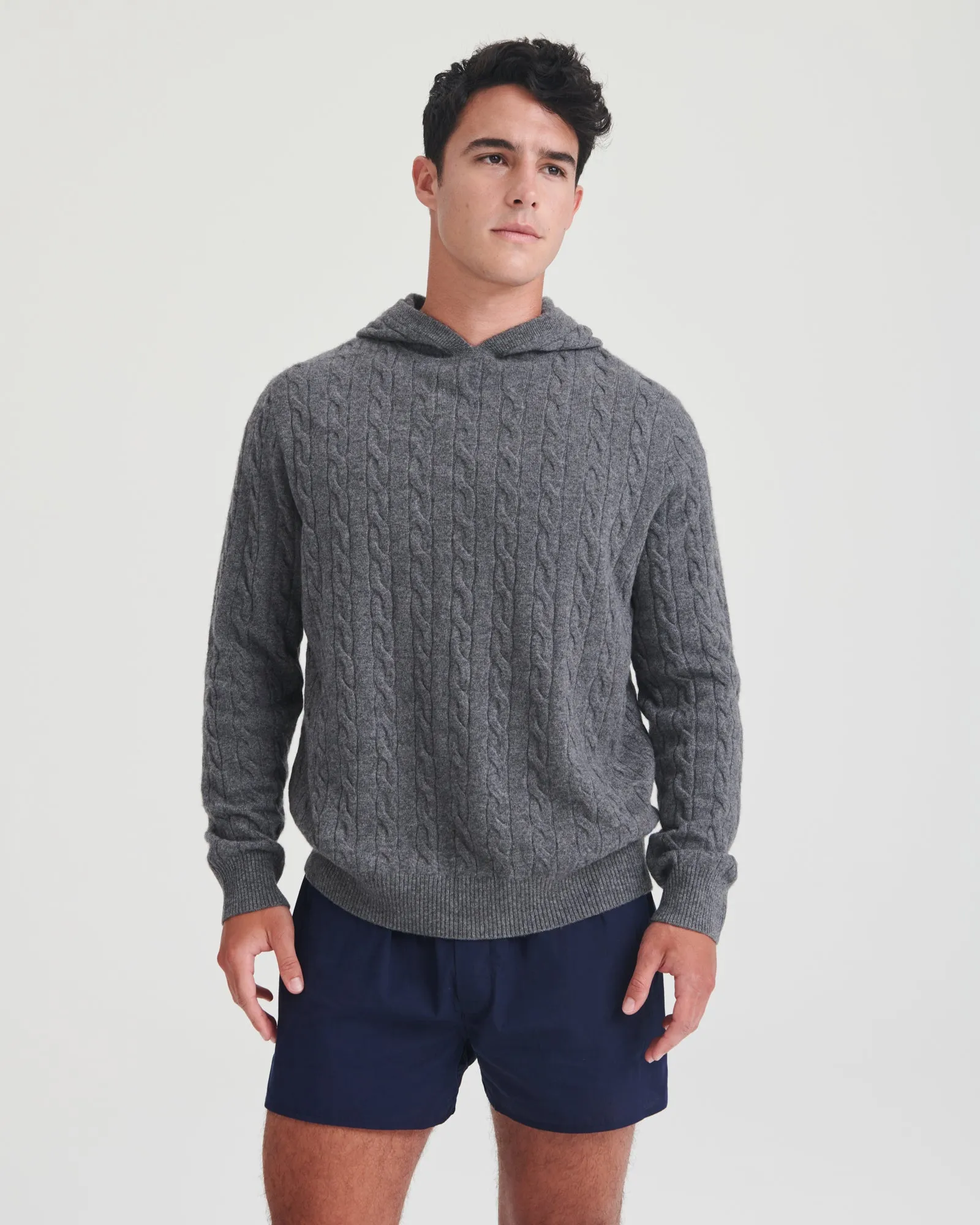 Cashmere Cable Knit Hoodie sold by Naadam product image thumbnail 2