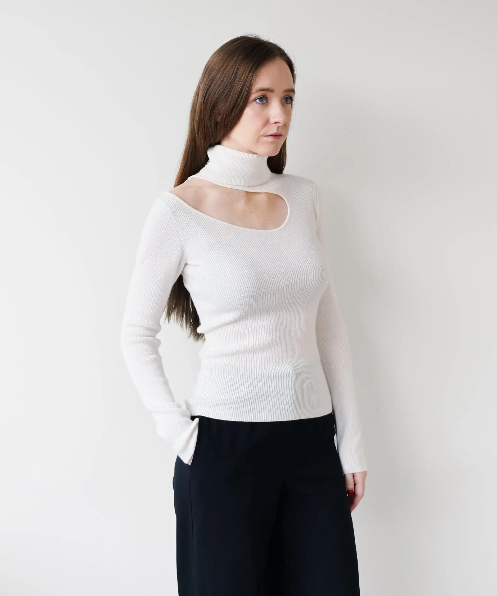 Cashmino Cut-Out Turtleneck sold by Naadam product image thumbnail 5