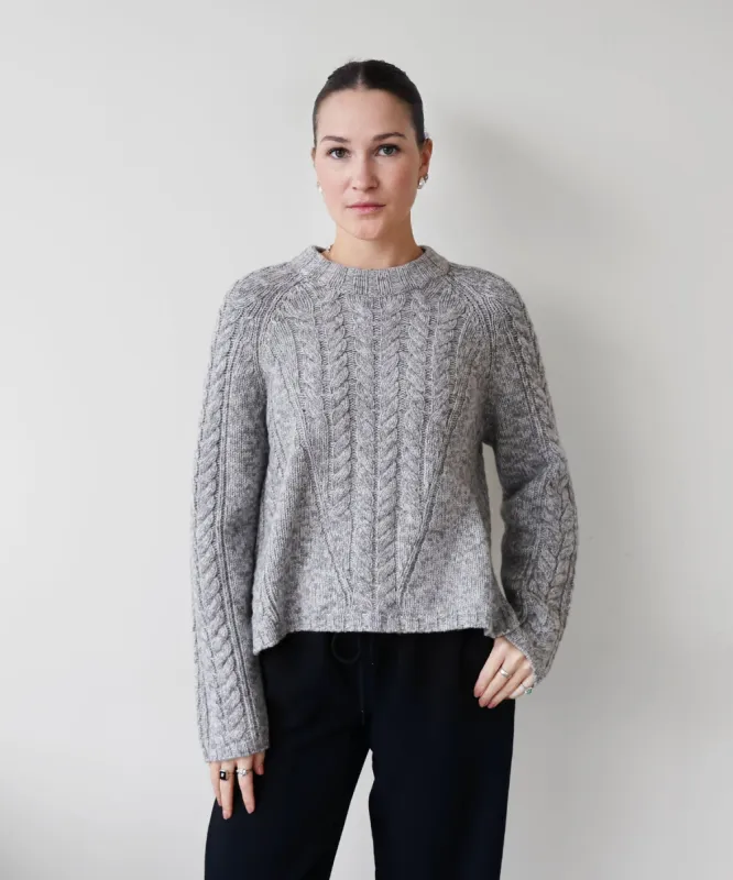 Cashmino Marled Cable Crewneck Sweater sold by Naadam