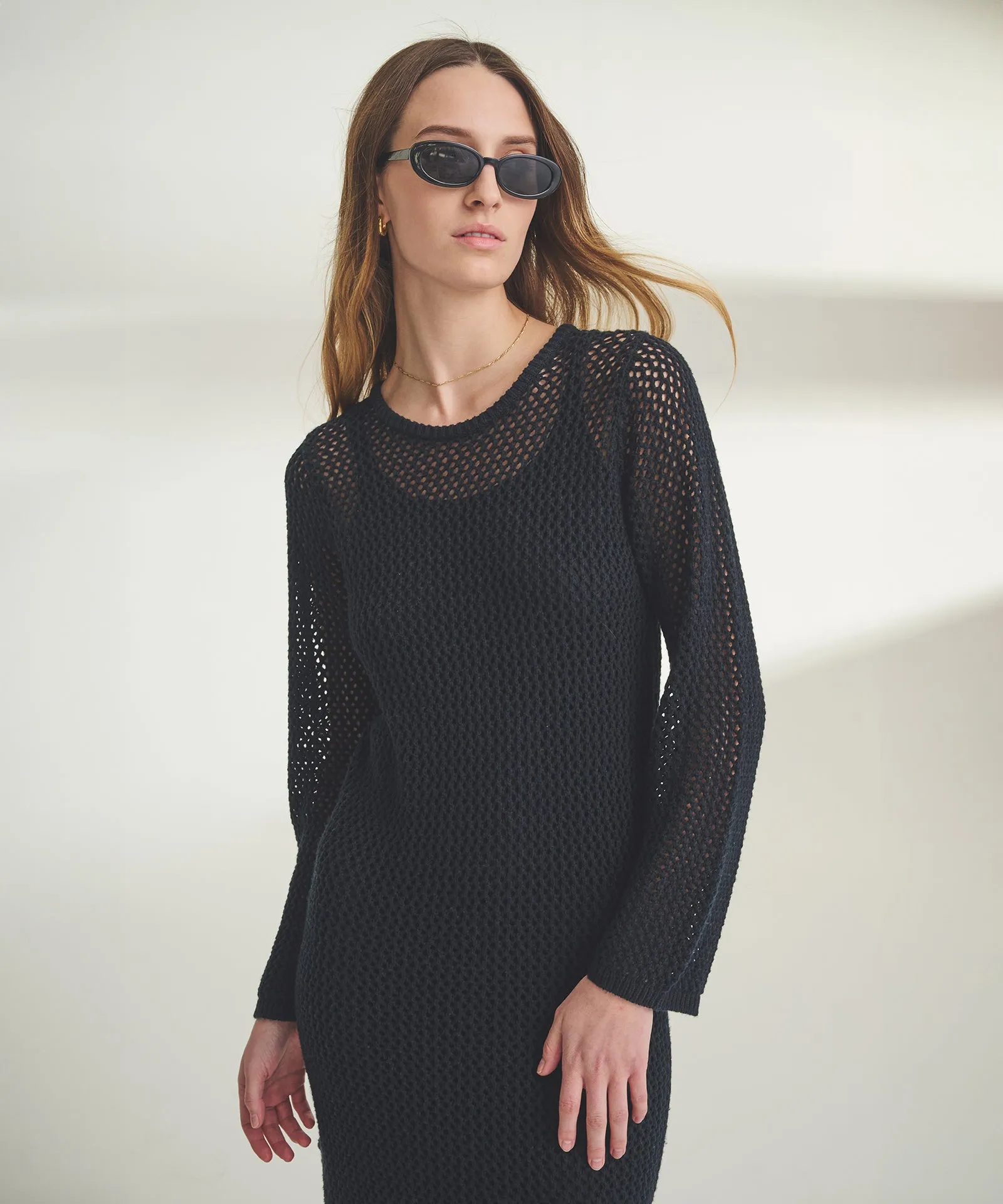 Textured Crochet Maxi Dress sold by Naadam product image thumbnail 4
