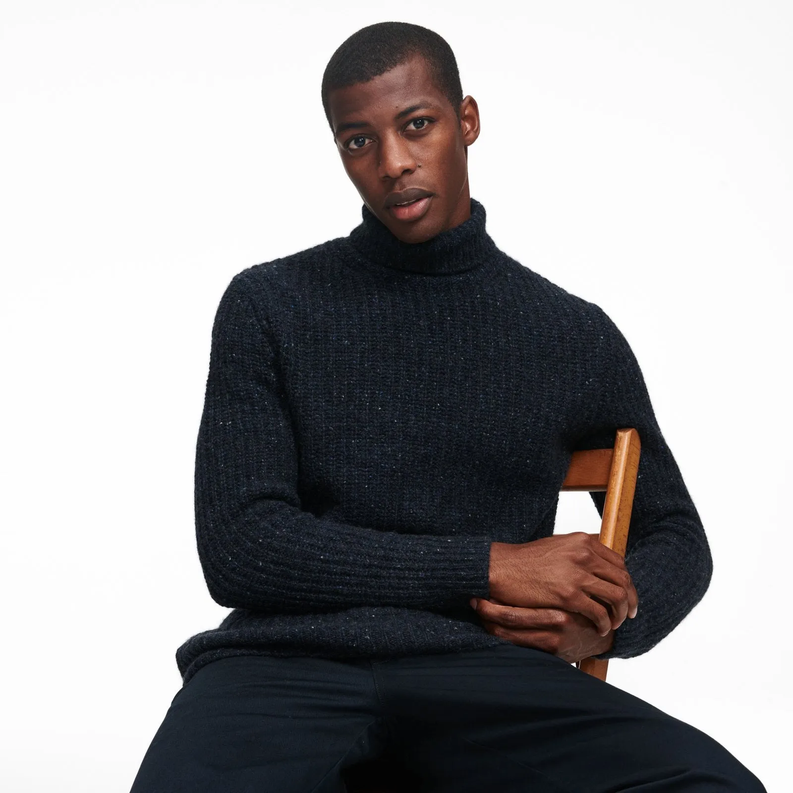 Marled Cashmere Turtleneck Sweater sold by Naadam