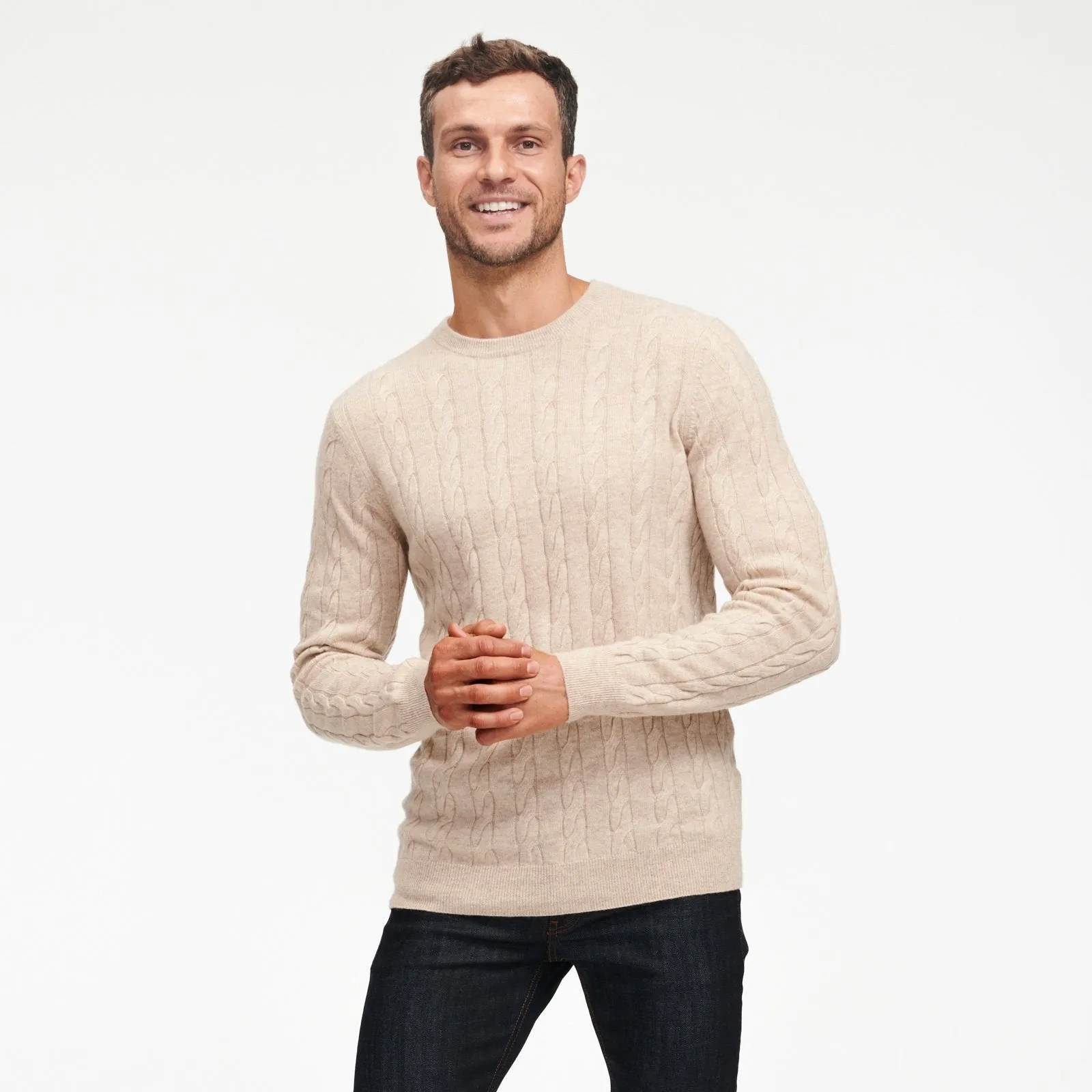 Cable Knit Crewneck Sweater sold by Naadam product image thumbnail 2