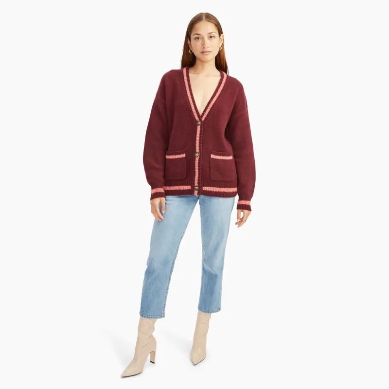 Cashmere Varsity Boyfriend Cardigan sold by Naadam