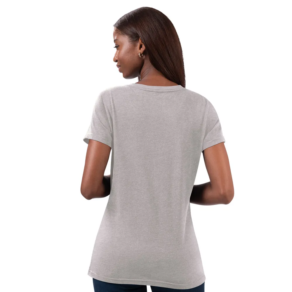 WOMEN'S SNAP ALT V-NECK TEE GREY sold by True North Shop product image thumbnail 2