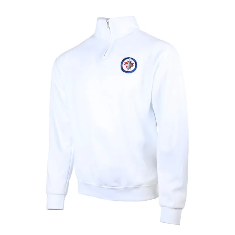 QUARTER ZIP LOGO FLEECE WHITE sold by True North Shop