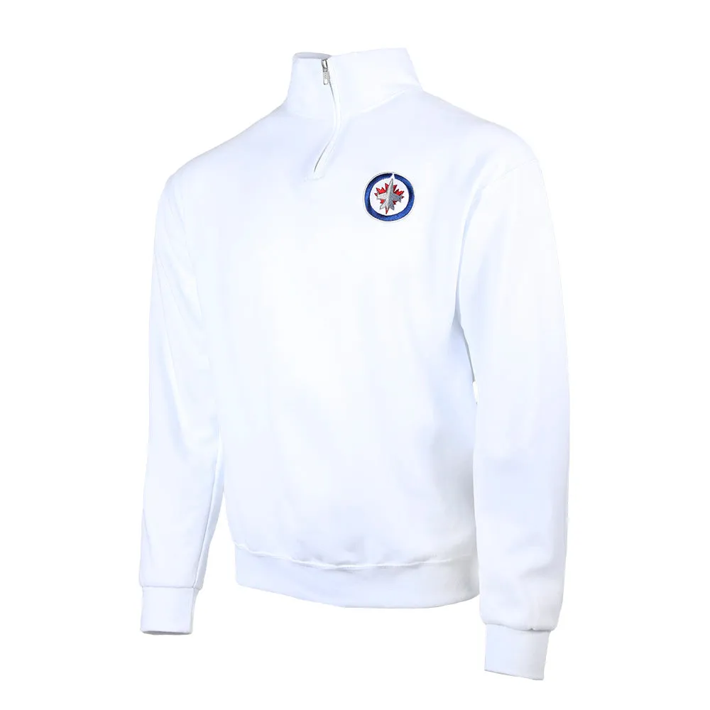 QUARTER ZIP LOGO FLEECE WHITE sold by True North Shop