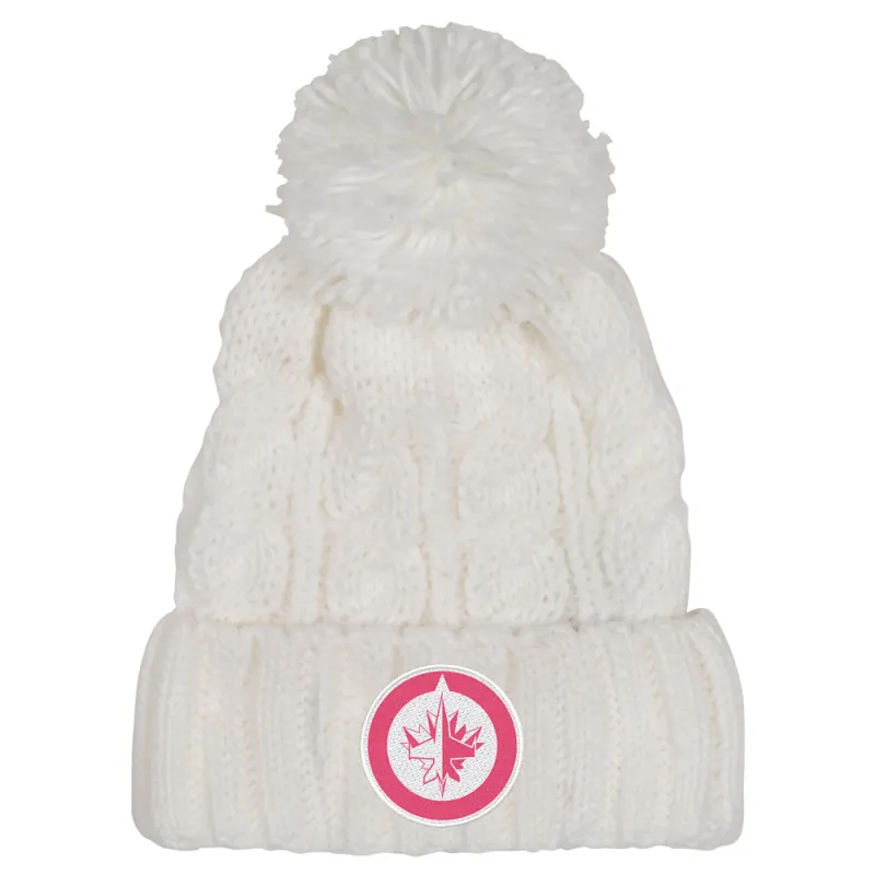 GIRLS WHITE CABLE CUFFED KNIT sold by True North Shop