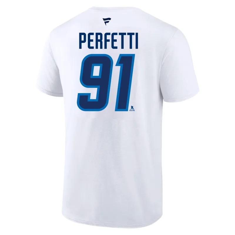 FANATICS WHT NAME/# TEE 91 PERFETTI sold by True North Shop