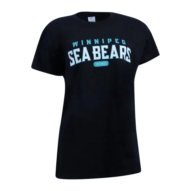 SEA BEARS WOMEN WORDMARK TEE BLACK made by True North Shop