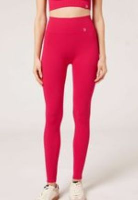 SEAMLESS RIBBED - Leggings - Hosen - rosa f rosso fragola