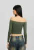 OFF-THE-SHOULDER - Langarmshirt - khaki sold by Zalando