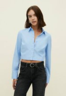 SHORT POPLIN - Camicia - light blue sold by Zalando