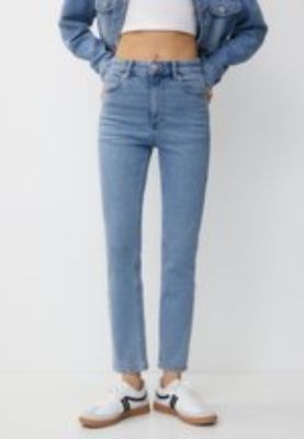 HIGH WAIST MOM - Jeans slim fit - stone blue denim