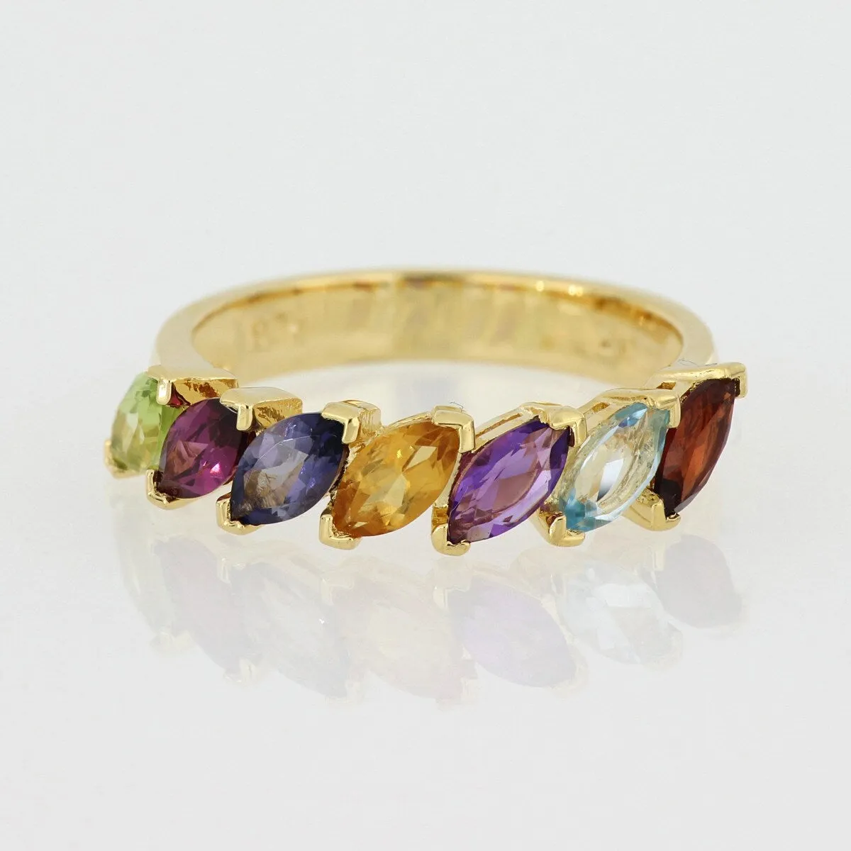 Marquise Shape Multi-Gemstone Ring in Yellow Plated Sterling Silver by Miadora sold by Zulily
